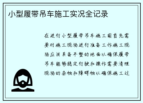 小型履带吊车施工实况全记录